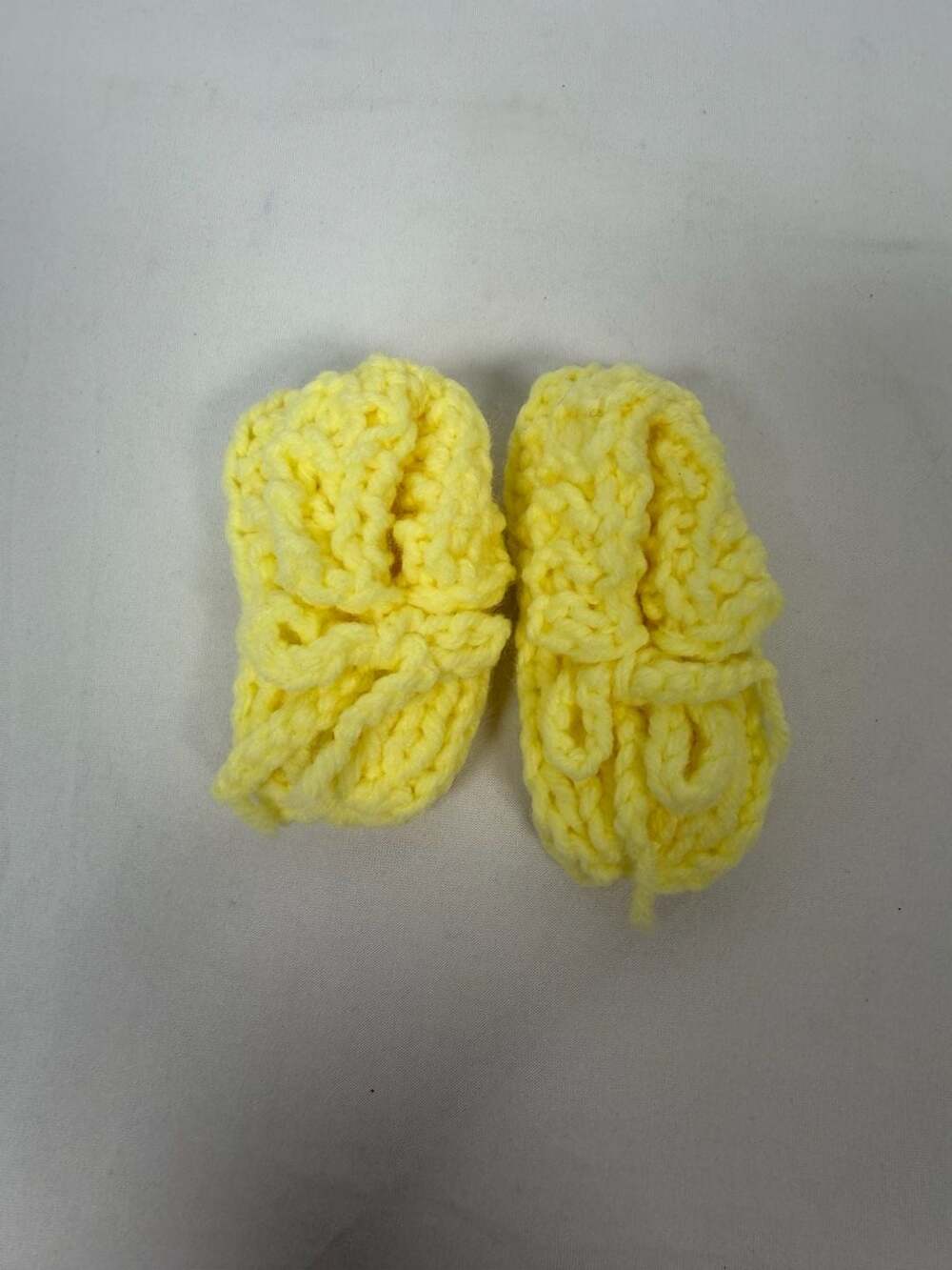 Handmade Crochet Baby Booties Newborn Yellow Yarn